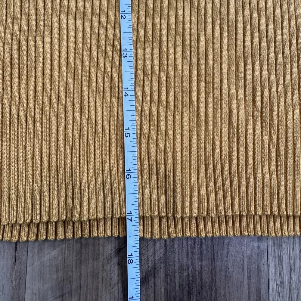 Calvin Klein Yellow Ribbed Button Polo Shirt - Picture 8 of 10